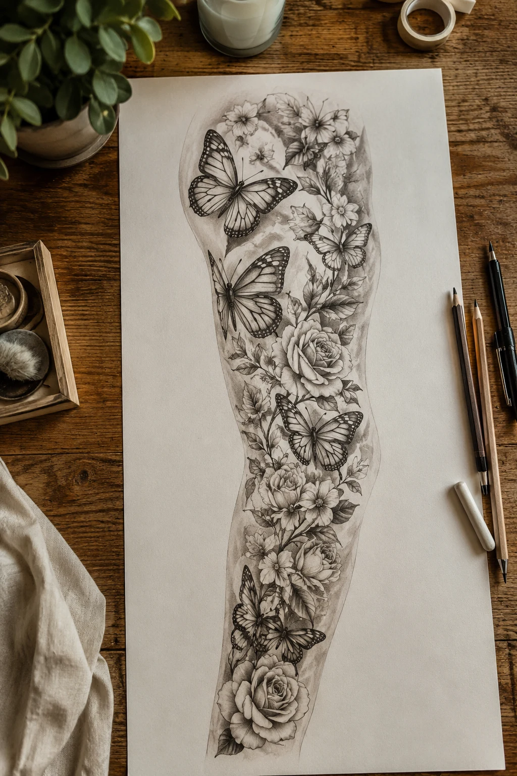 Half-Sleeve Memorial Butterfly — butterfly memorial tattoo ideas style outfit