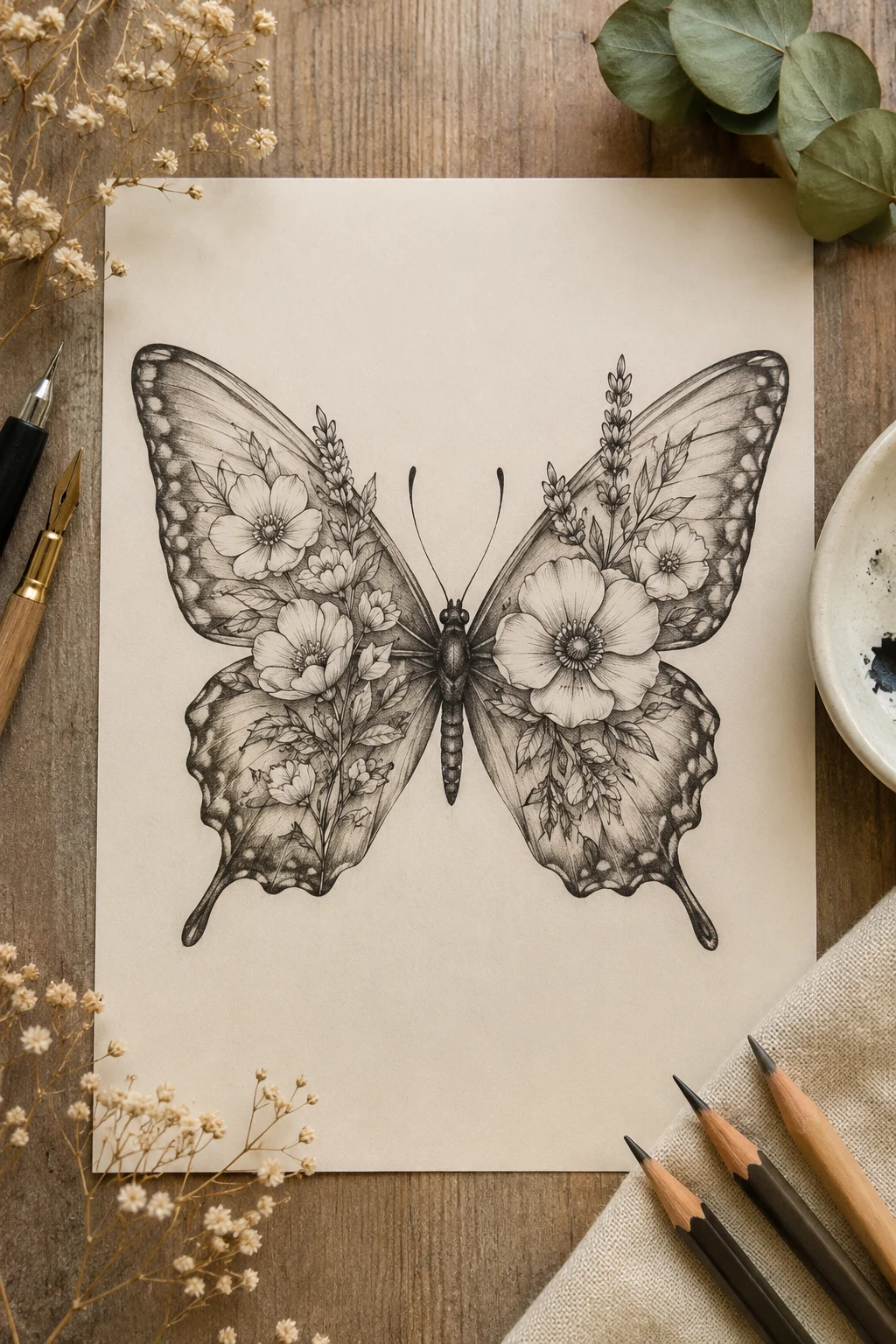 Birth Flower Butterfly — butterfly memorial tattoo ideas style outfit