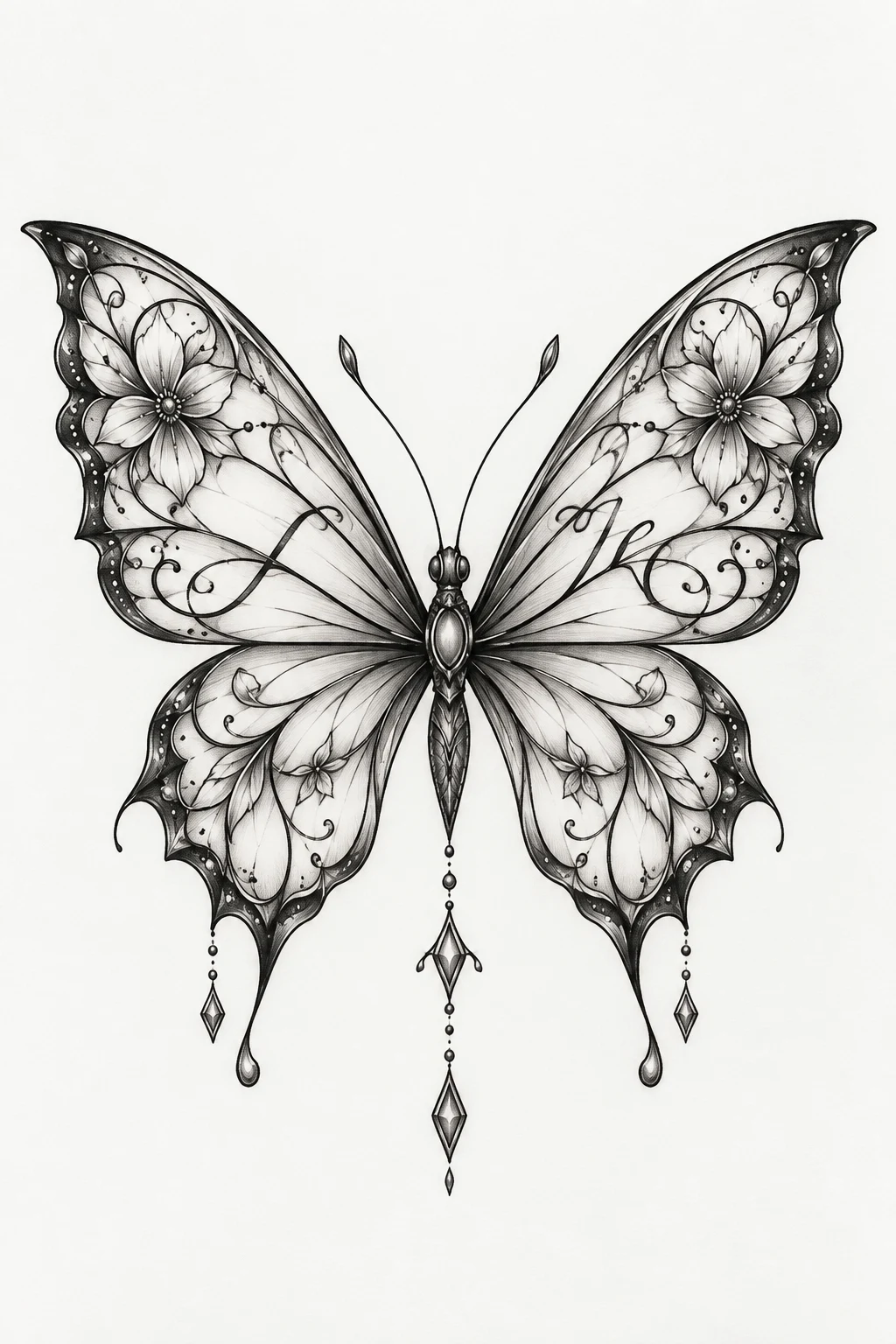Butterfly Tattoo Name in the Wings — butterfly name tattoo style outfit