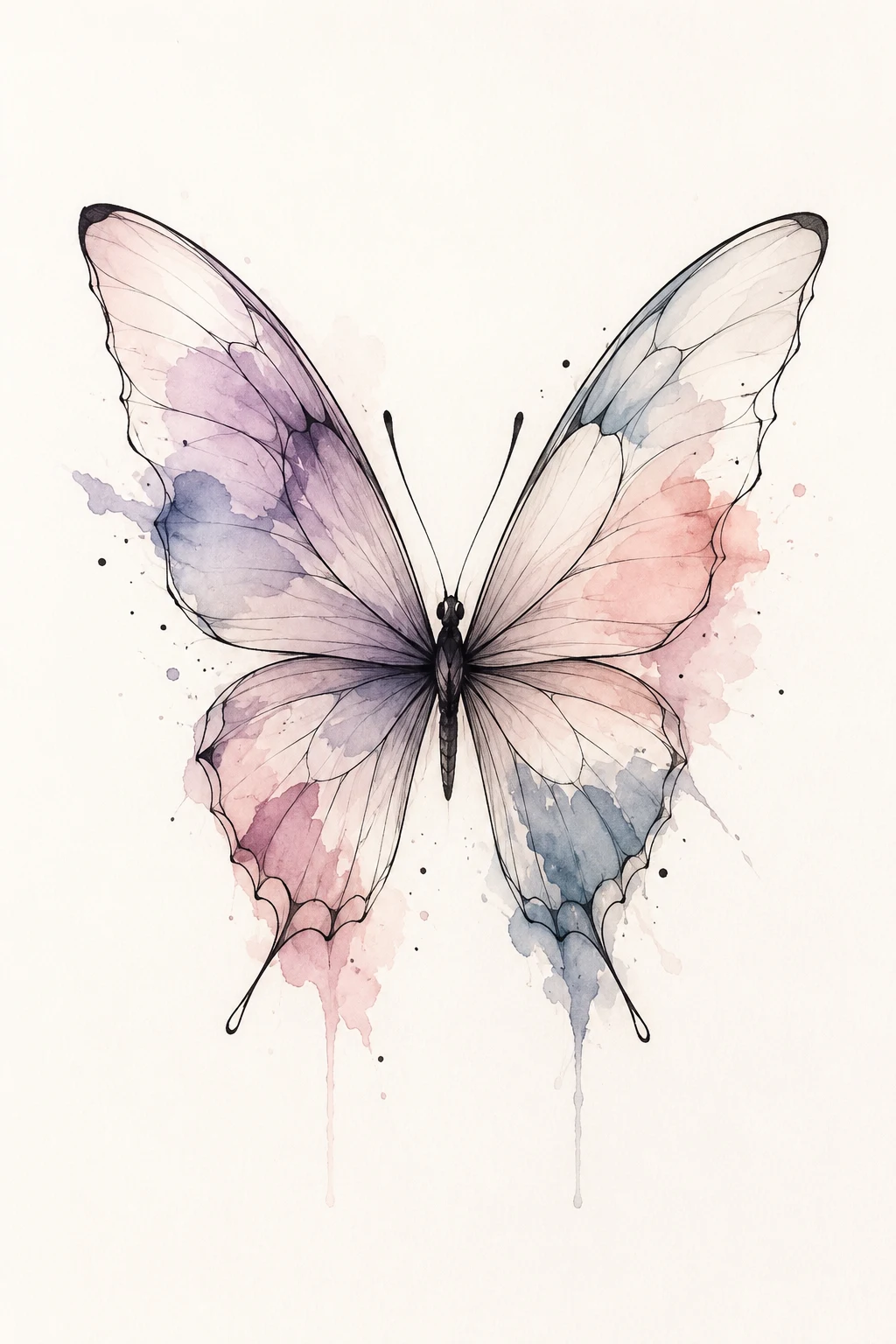 Color-Wash Butterfly Outline — butterfly outline tattoo style outfit