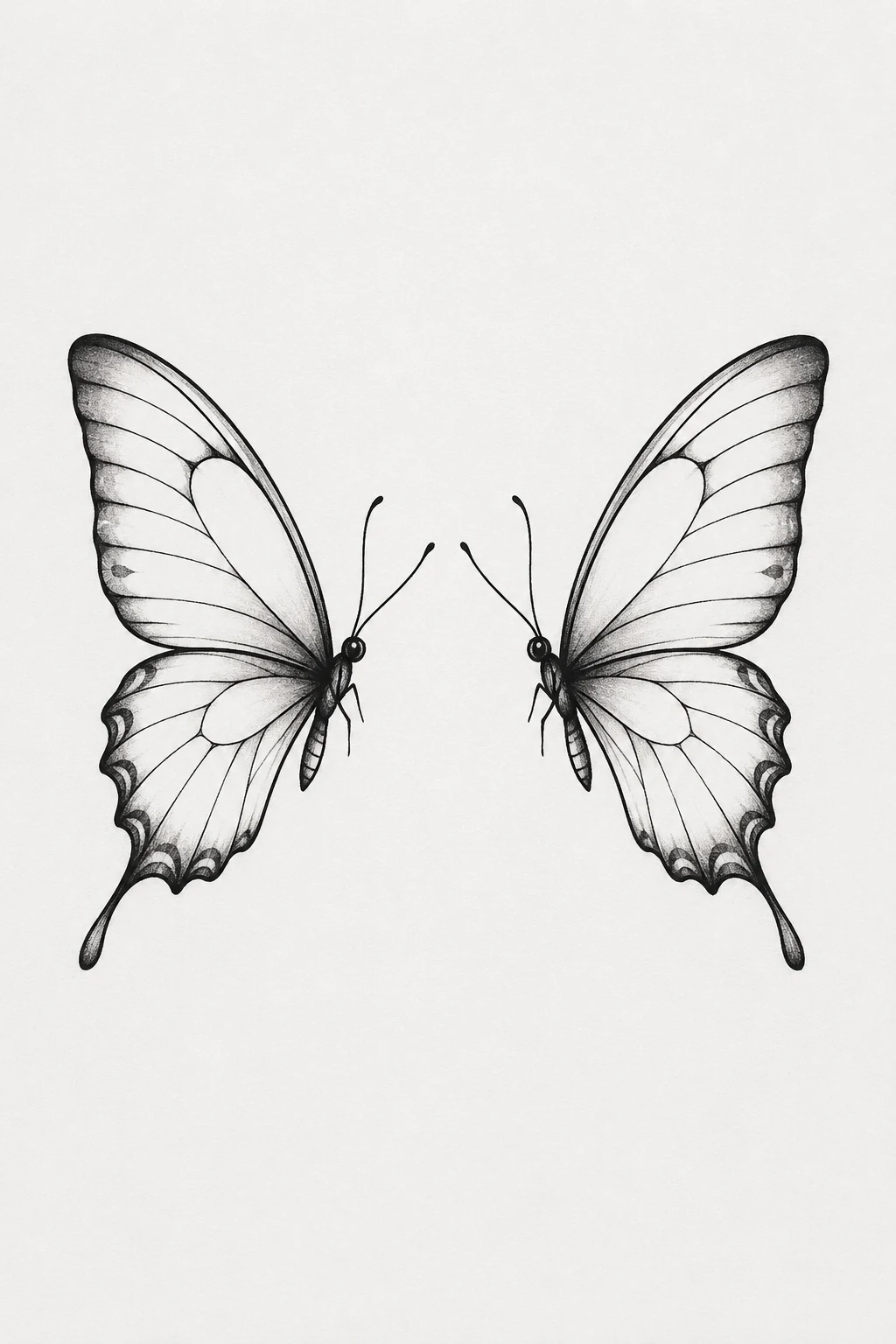 Matching Butterfly Outlines — butterfly outline tattoo style outfit