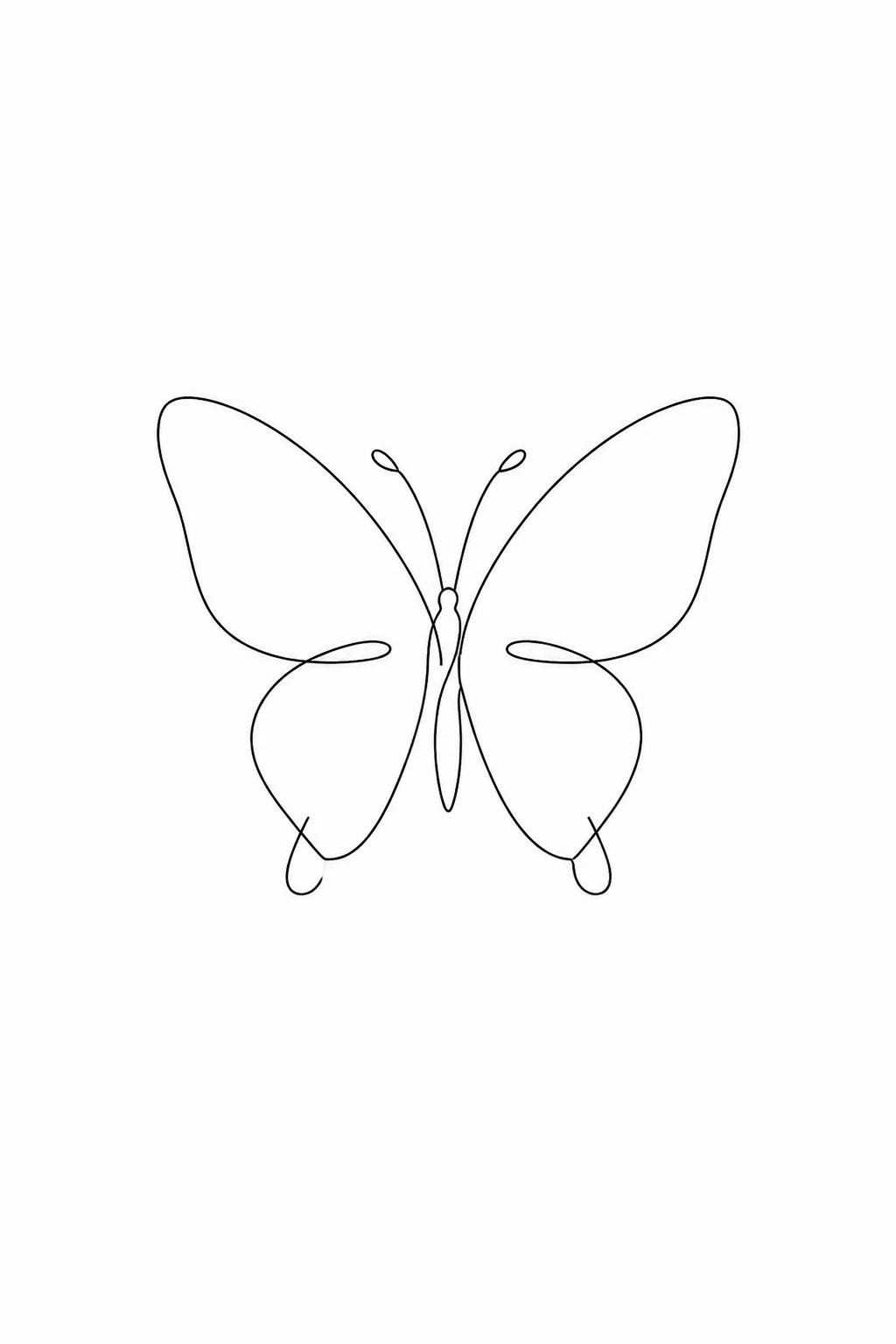 Minimalist Single-Stroke Butterfly — butterfly outline tattoo style outfit