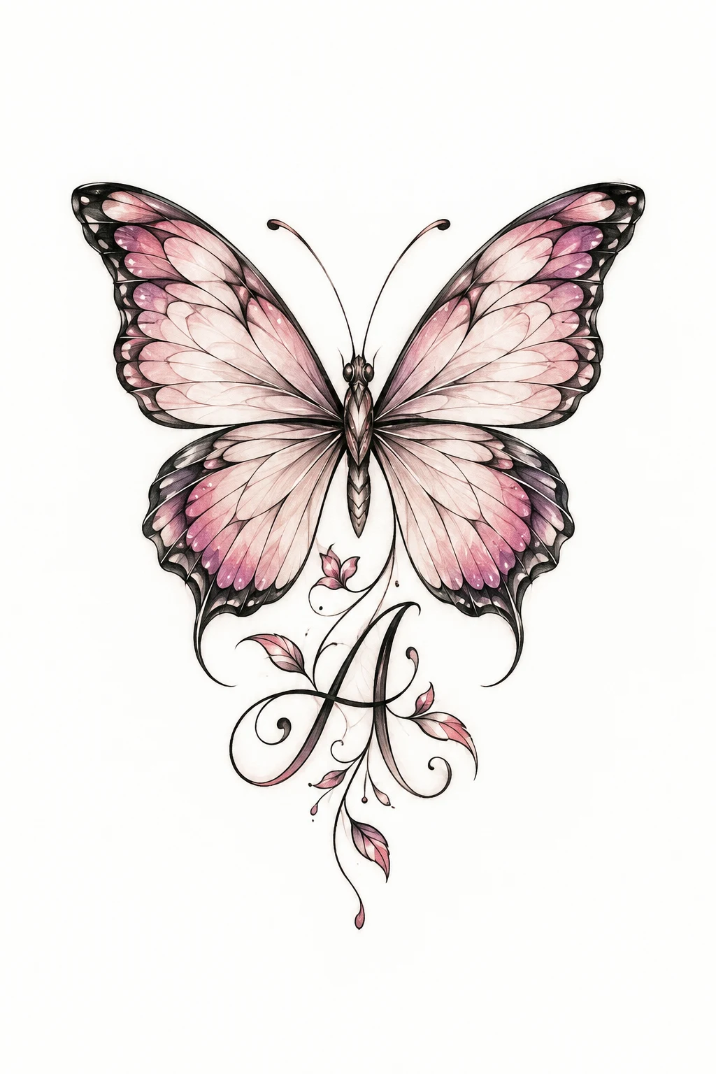 Butterfly With Initial — butterfly small tattoo style outfit