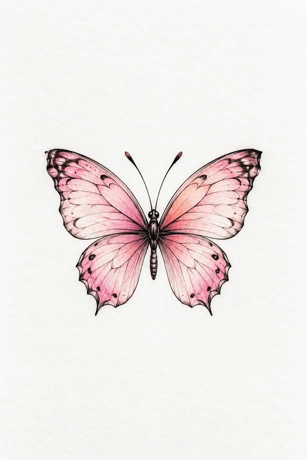 Mini Butterfly With Soft Pink Wings — butterfly small tattoo style outfit
