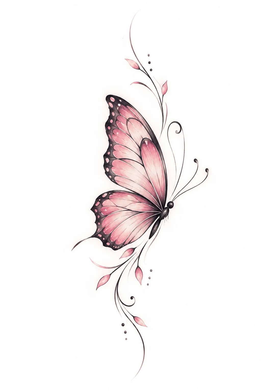 Butterfly Behind the Ear — butterfly small tattoo style outfit
