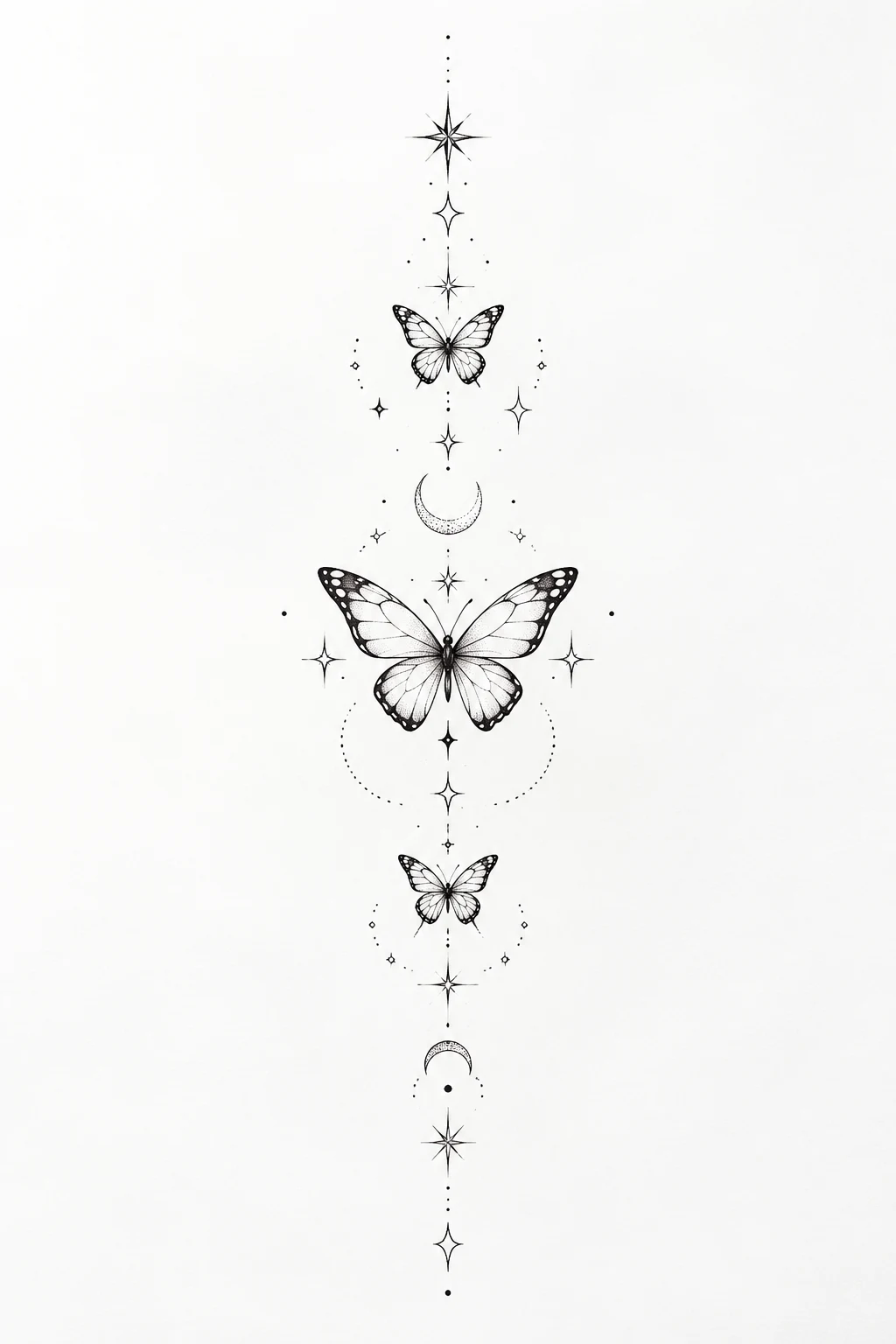 Tiny Butterfly Constellation — Butterfly Spine Tattoos style outfit