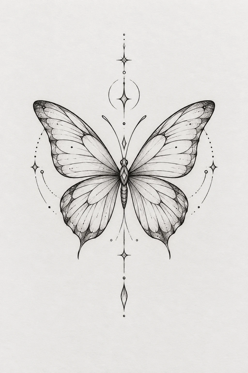 Fine-Line Butterfly Sternum Tattoo — butterfly sternum tattoo style outfit