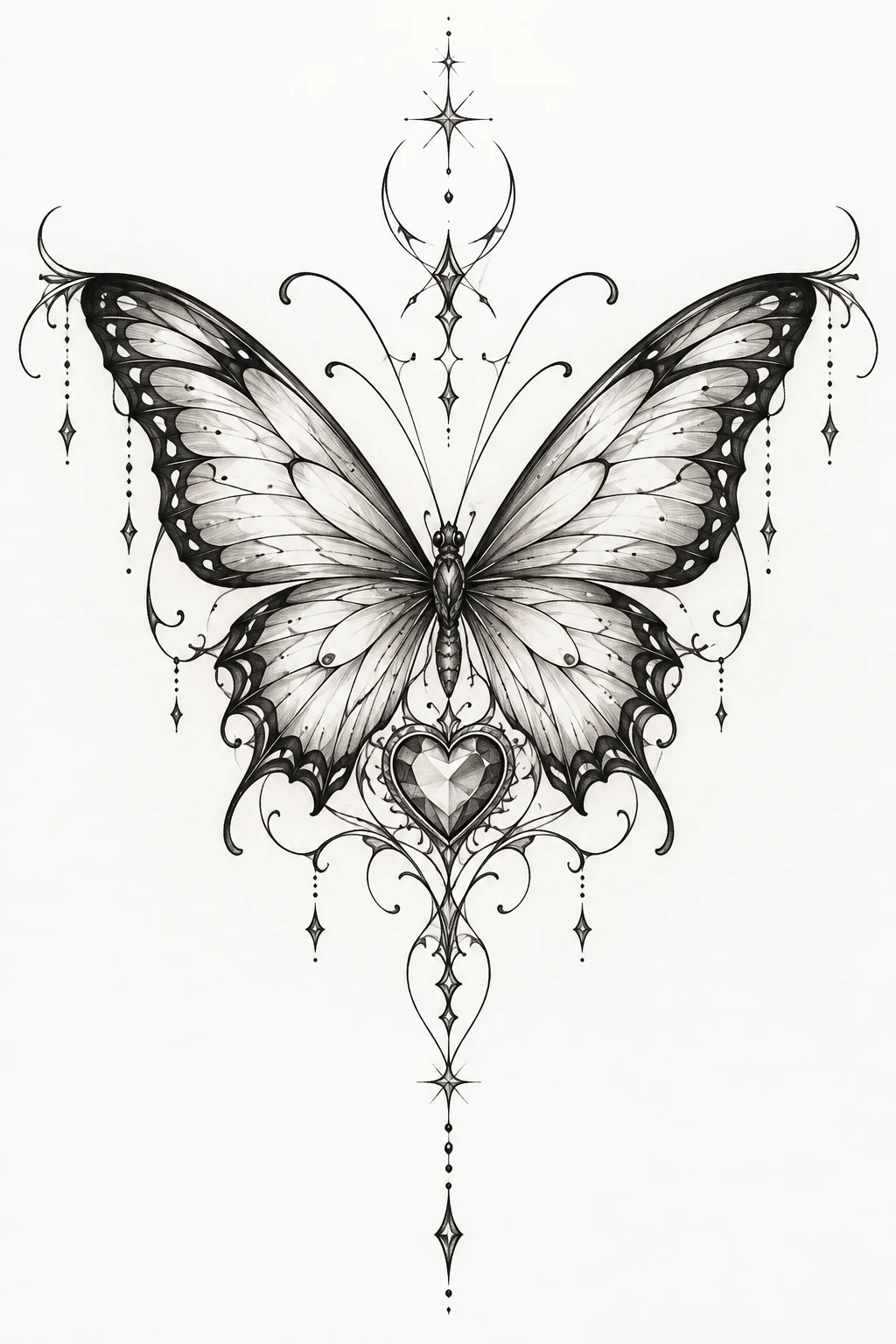 Butterfly With a Heart — butterfly sternum tattoo style outfit