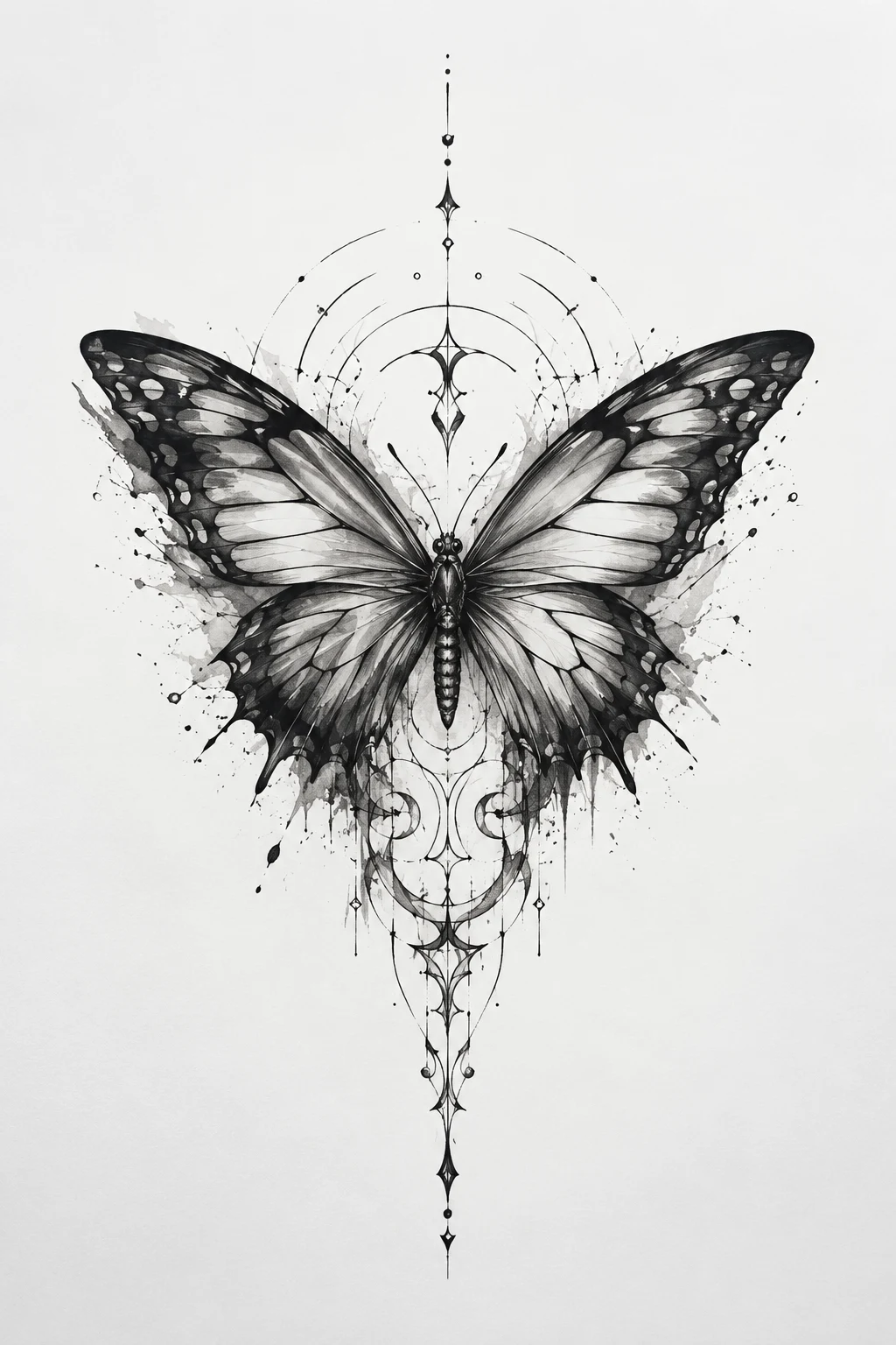 Bold Butterfly Sternum Tattoo for Men — butterfly sternum tattoo style outfit