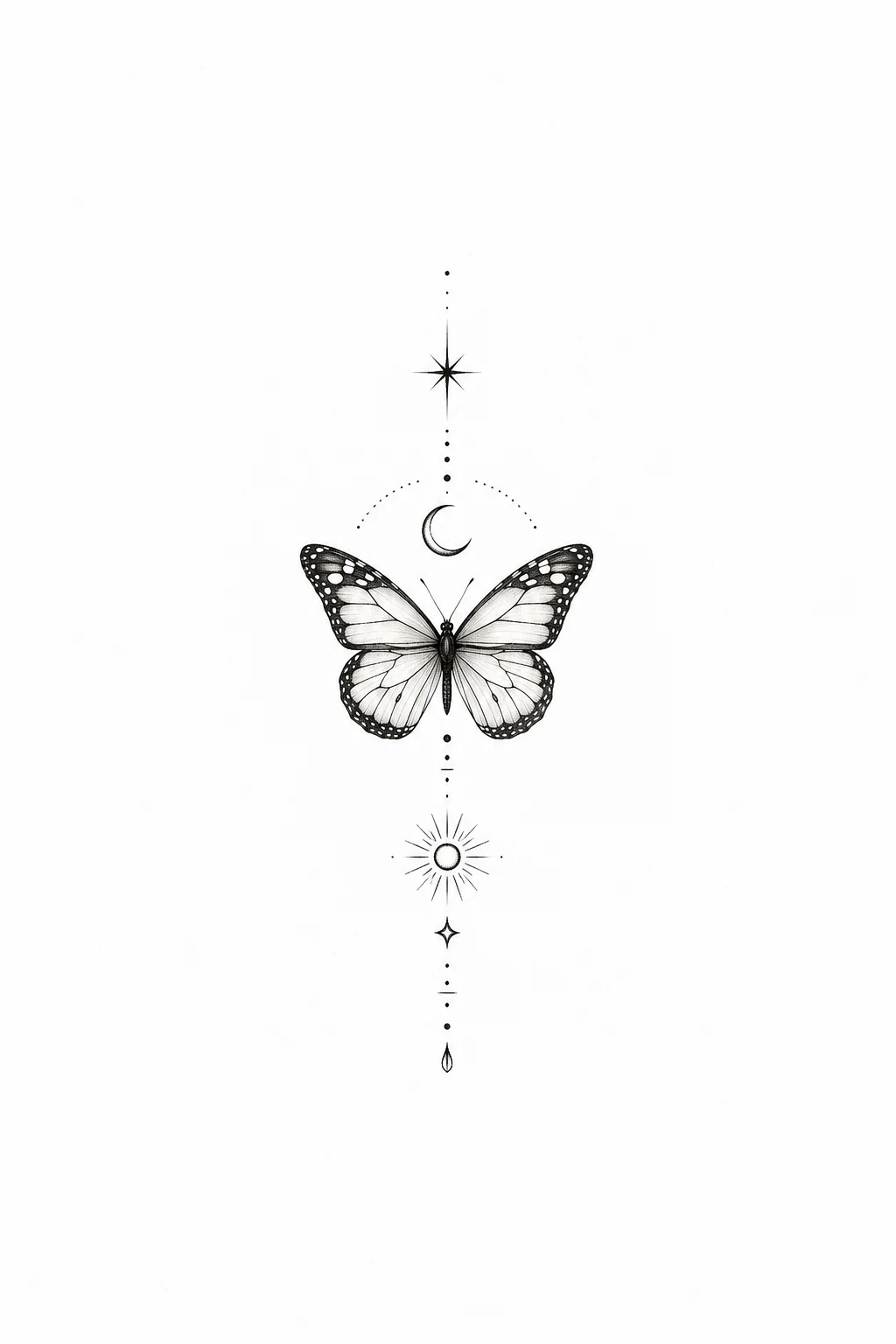 Small Butterfly With a Personal Symbol — butterfly sternum tattoo style outfit