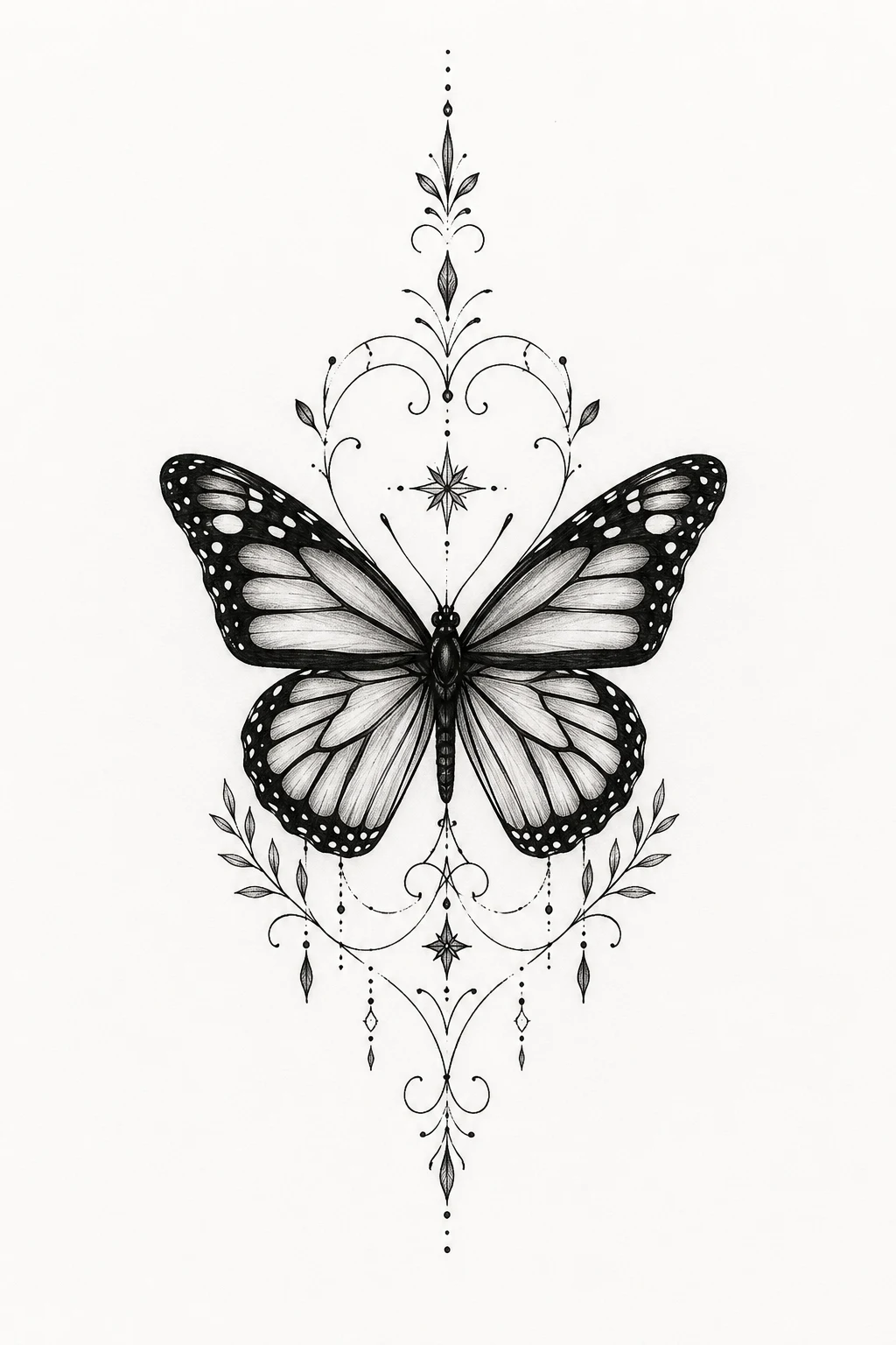 Monarch Butterfly Sternum Tattoo — butterfly sternum tattoo style outfit