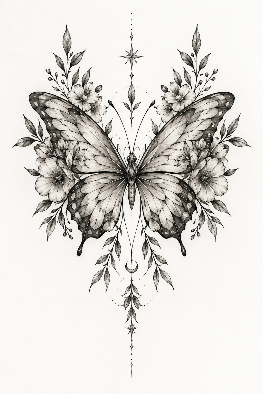 Botanical Butterfly — butterfly sternum tattoo style outfit