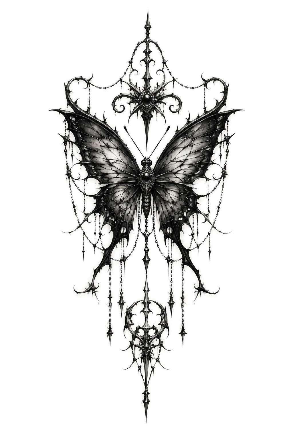 Gothic Butterfly — butterfly stomach tattoo style outfit
