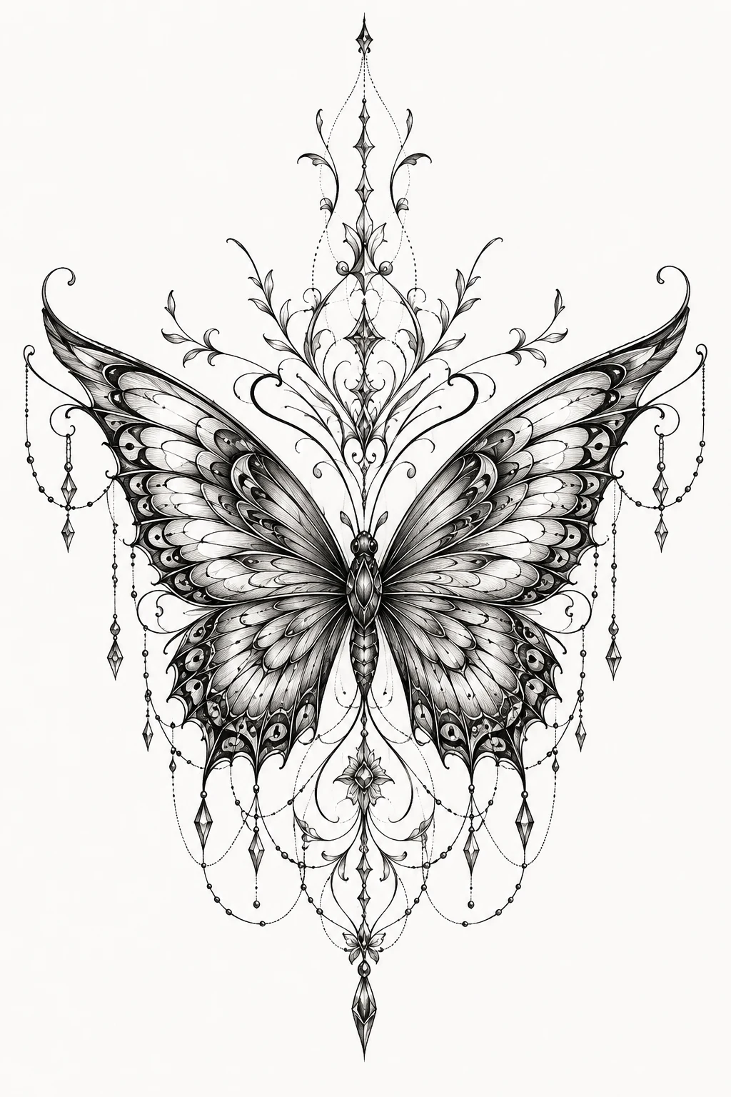 Large Hip-to-Hip Butterfly — butterfly stomach tattoo style outfit