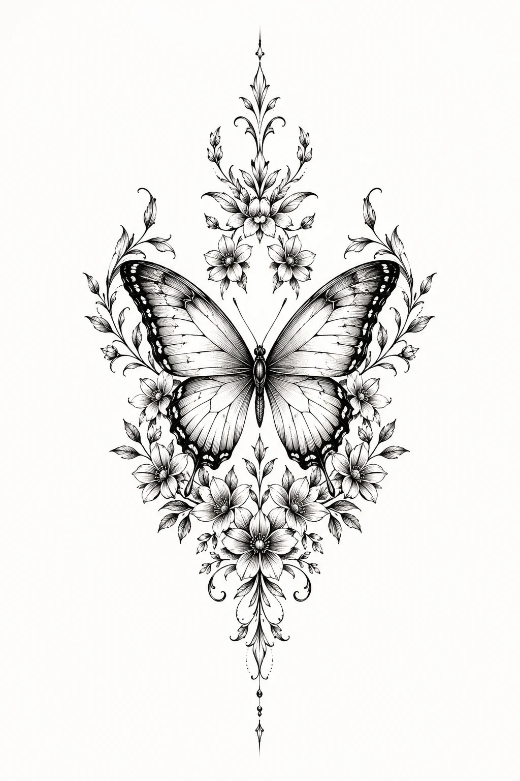 Floral Butterfly Stomach Tattoo — butterfly stomach tattoo style outfit