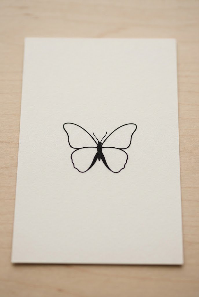Small Minimalist Silhouette — butterfly tattoo back of arm style outfit