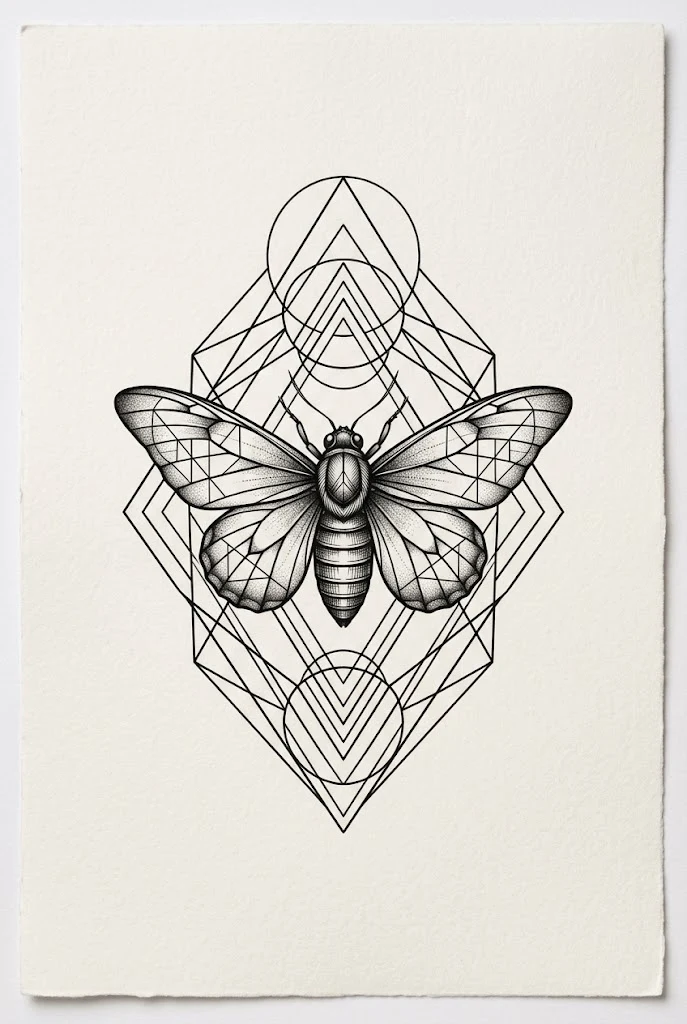 Minimalist Geometric Frame Insect — butterfly tattoo collar bone style outfit
