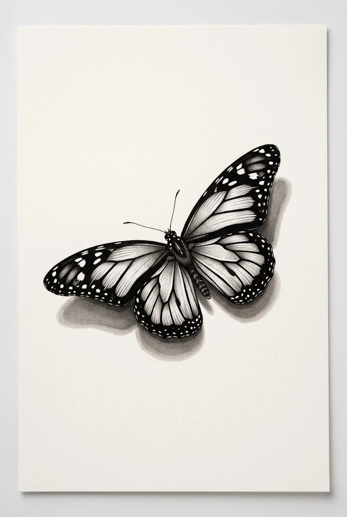 Drop-Shadow 3D Clavicle Insect — butterfly tattoo collar bone style outfit
