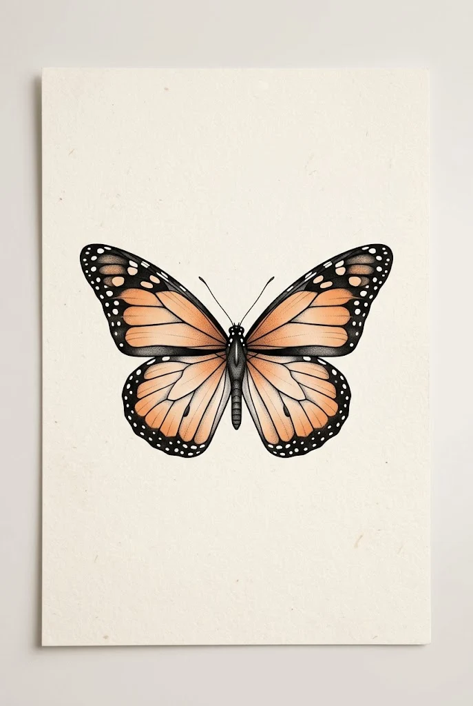 Micro Fine-Line Monarch — butterfly tattoo designs for women style outfit