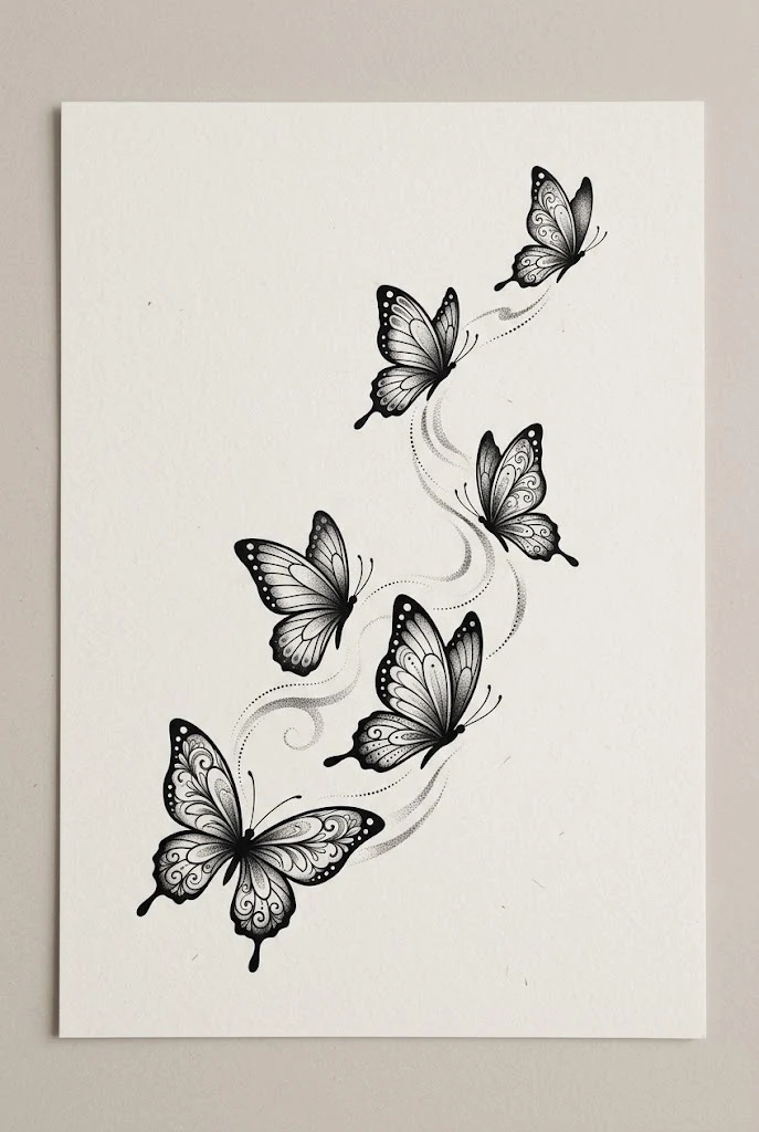 Floating Flight Path Trail — butterfly tattoo designs for women style outfit