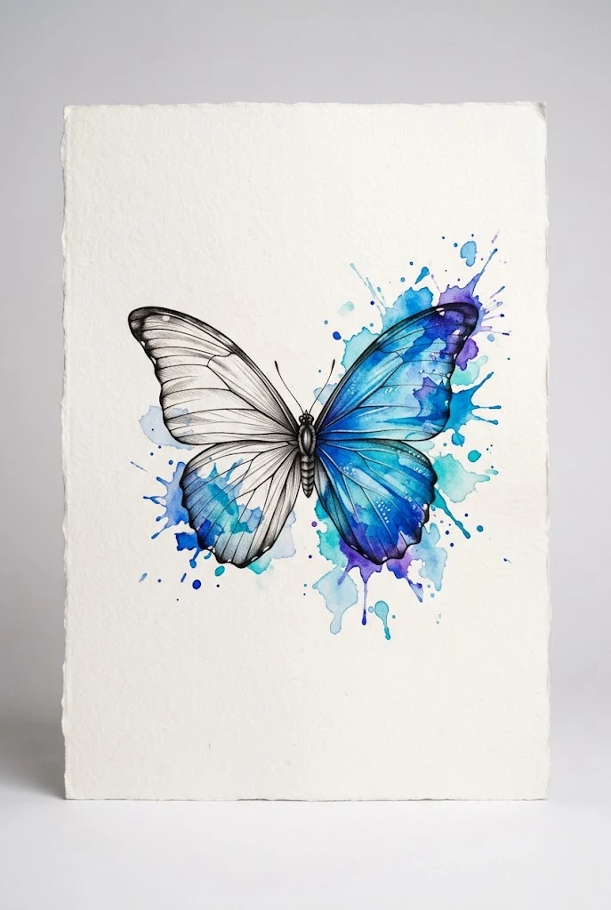 Watercolor Splash Morpho — butterfly tattoo designs for women style outfit