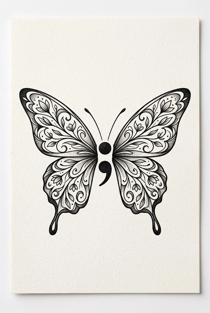 Semicolon Butterfly Renewal Concept — butterfly tattoo designs for women style outfit