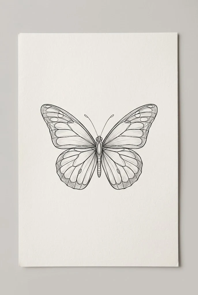 Single-Line Continuous Sketch — butterfly tattoo drawing style outfit