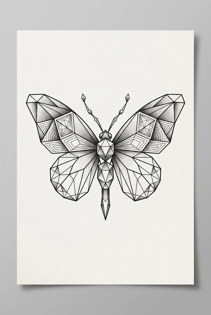 Geometric Symmetry Butterfly Tattoo Drawing — butterfly tattoo drawing style outfit