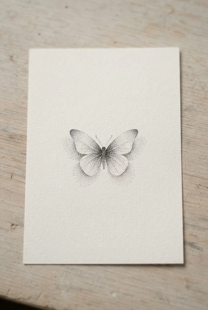Minimalist Dotwork Shadow Butterfly Tattoo Finger — butterfly tattoo finger style outfit