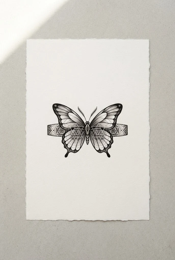 Fine-Line Wing Span — butterfly tattoo finger style outfit