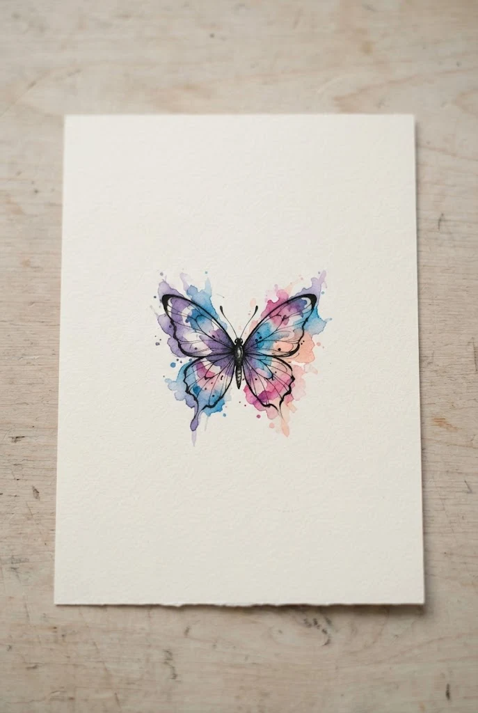 Abstract Watercolor Splash Butterfly Tattoo Finger — butterfly tattoo finger style outfit