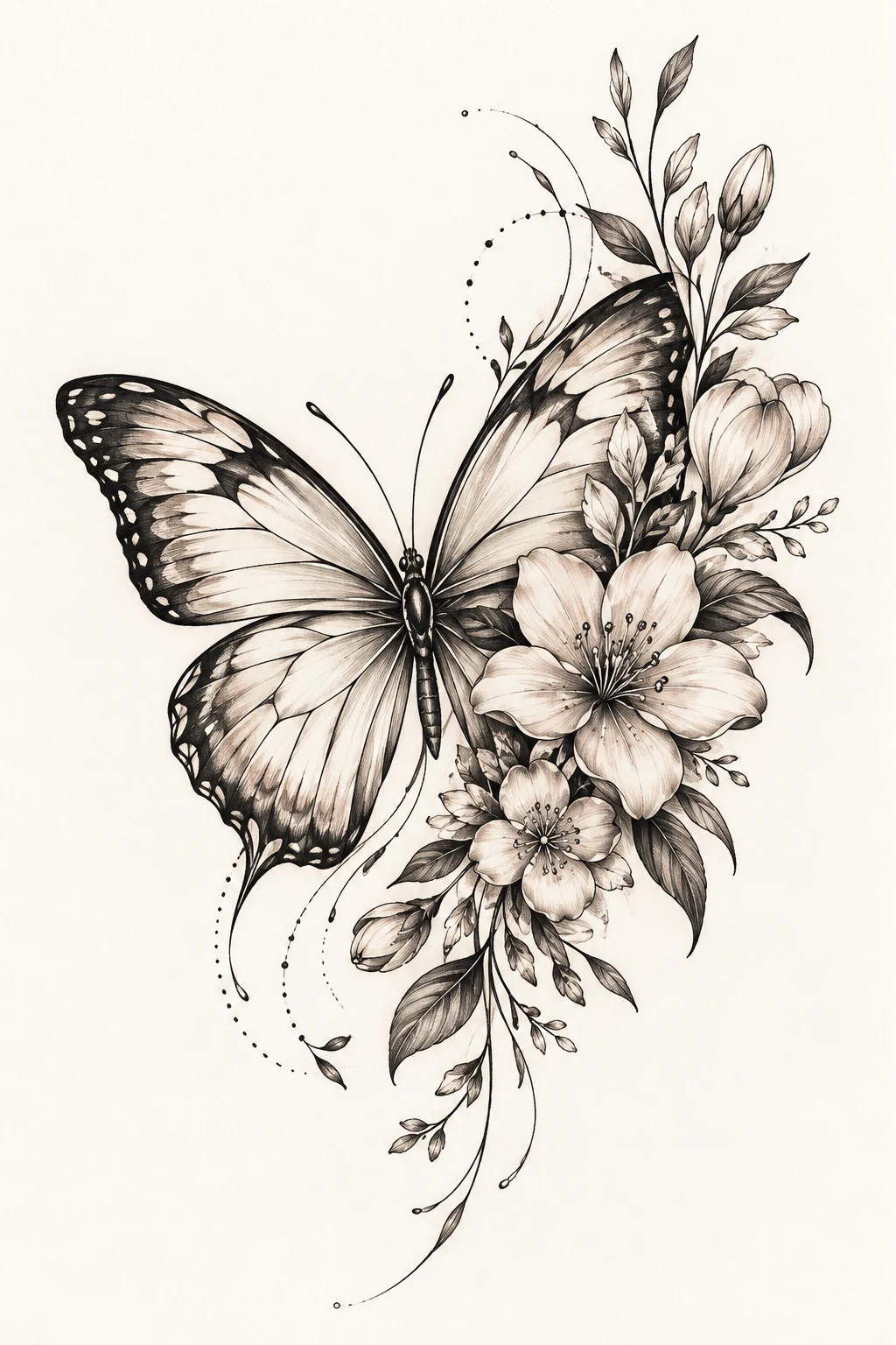 Butterfly With Birth Flower — butterfly tattoo for lost loved one style outfit