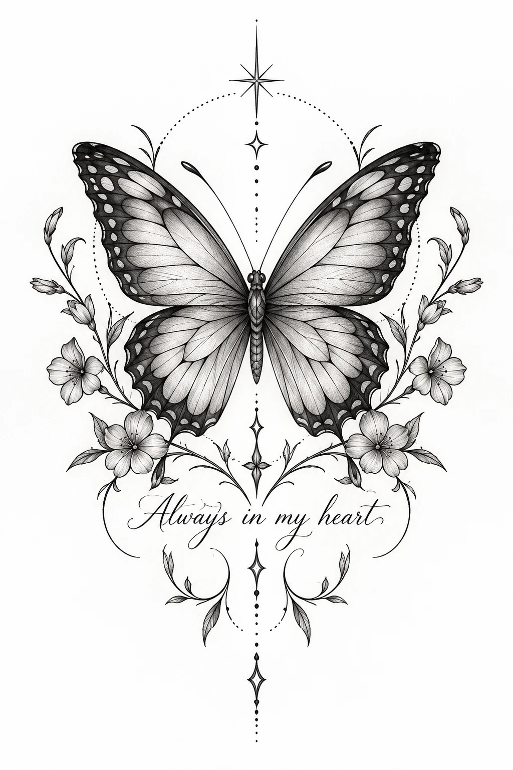 Butterfly on the Back With a Quote — butterfly tattoo for lost loved one style outfit