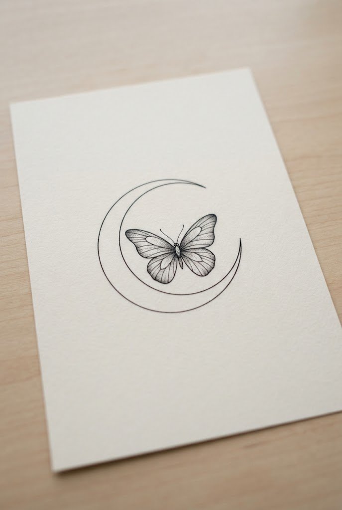 Minimalist Fine-Line Above Elbow — butterfly tattoo for women style outfit