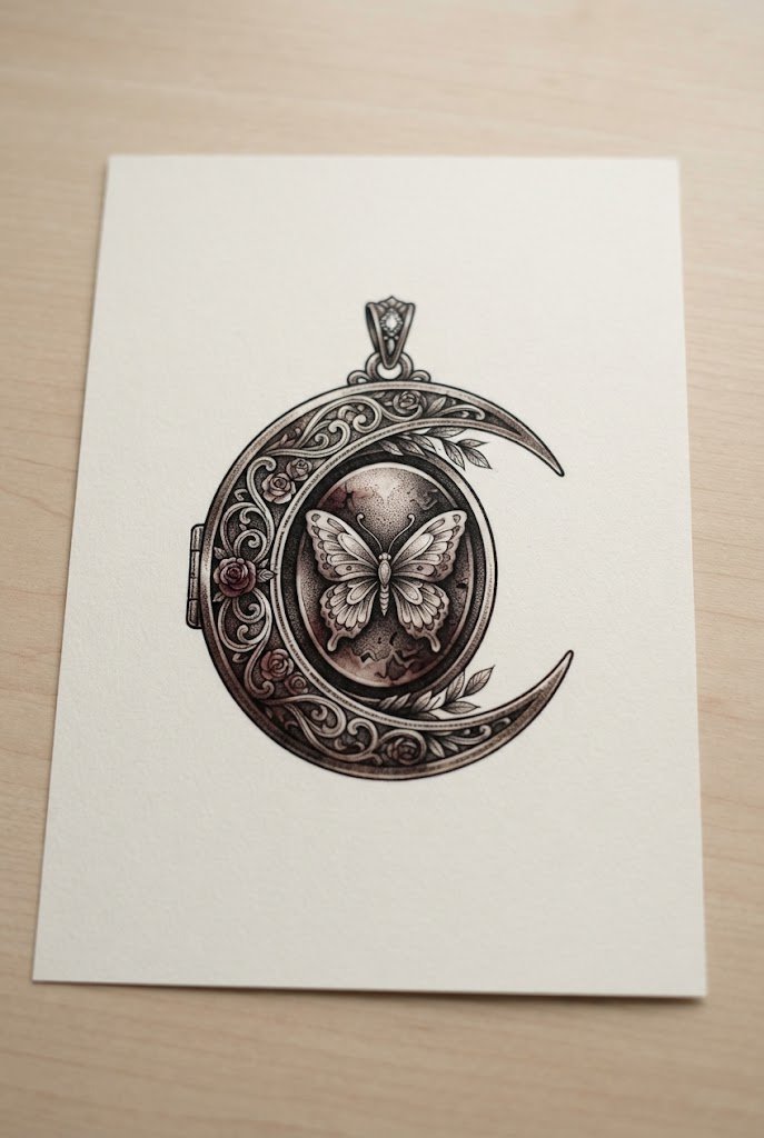Ornate Vintage Cameo Locket — butterfly tattoo for women style outfit