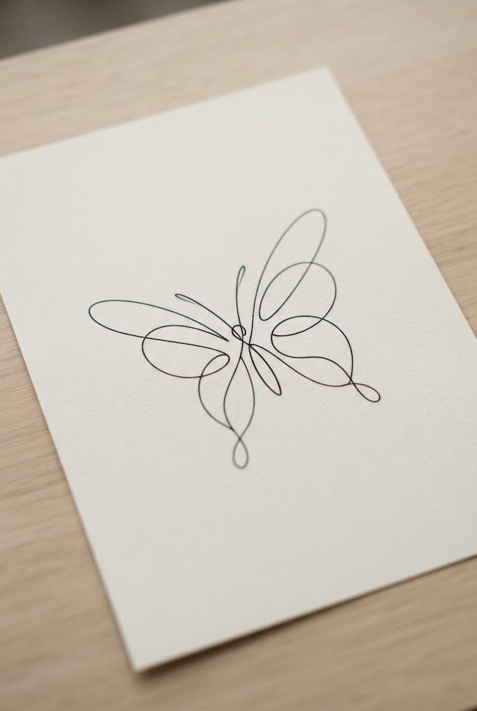 Abstract Line Art Flow — butterfly tattoo for women style outfit