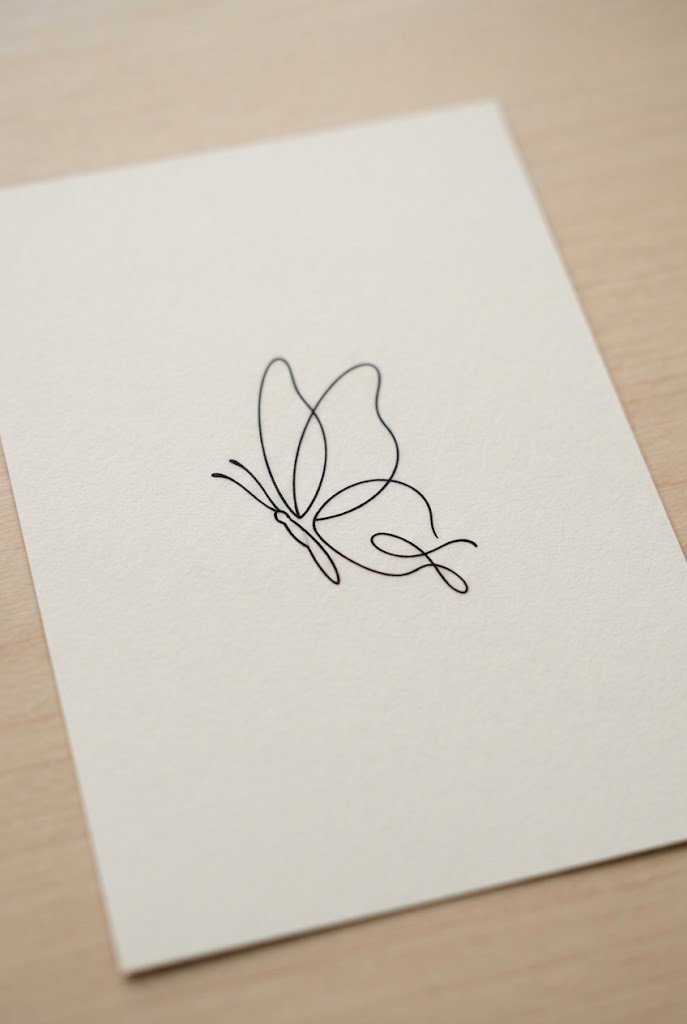 Small Minimalist Silhouette — butterfly tattoo for women style outfit