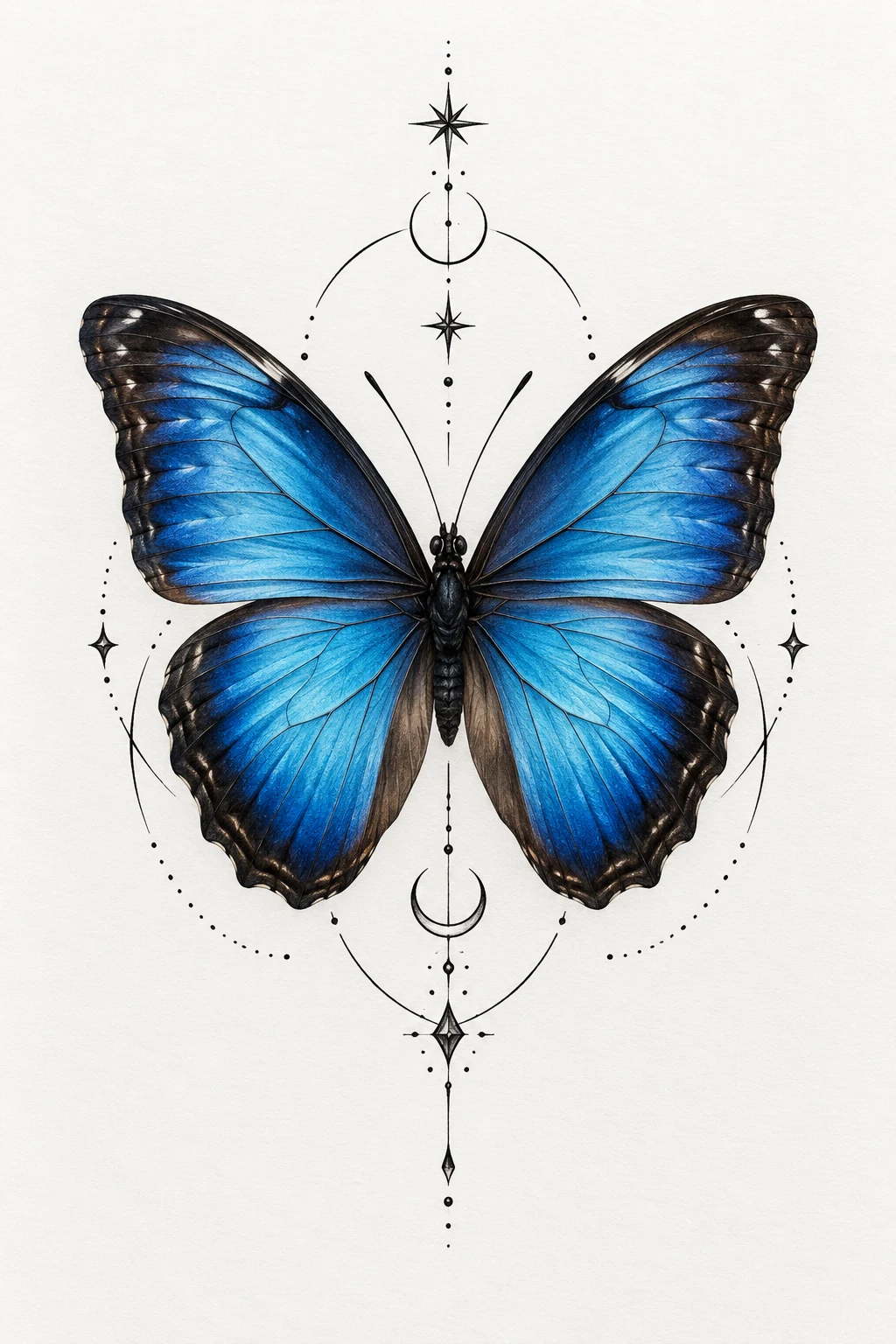 Blue Morpho Statement — butterfly tattoo forearm style outfit