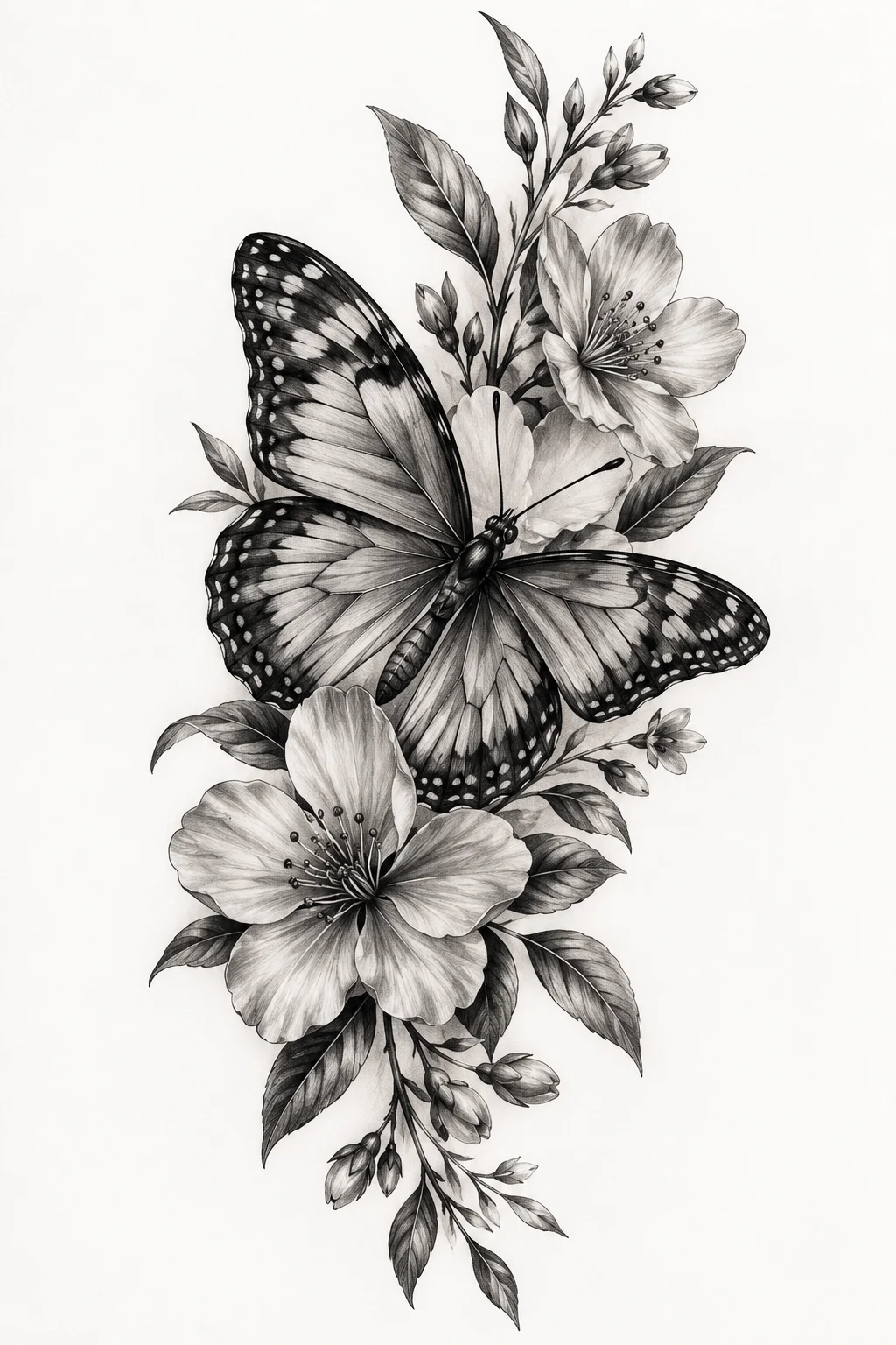 Black-and-Gray Realism — butterfly tattoo forearm style outfit