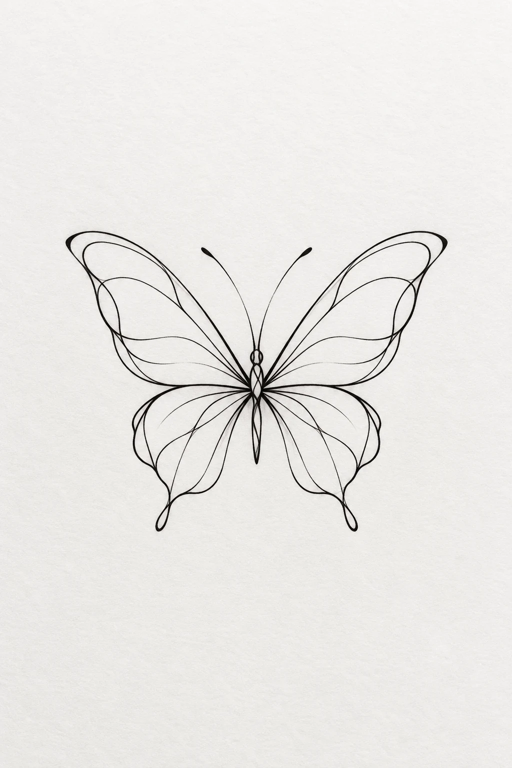 Tiny Single-Line Butterfly — butterfly tattoo line art style outfit