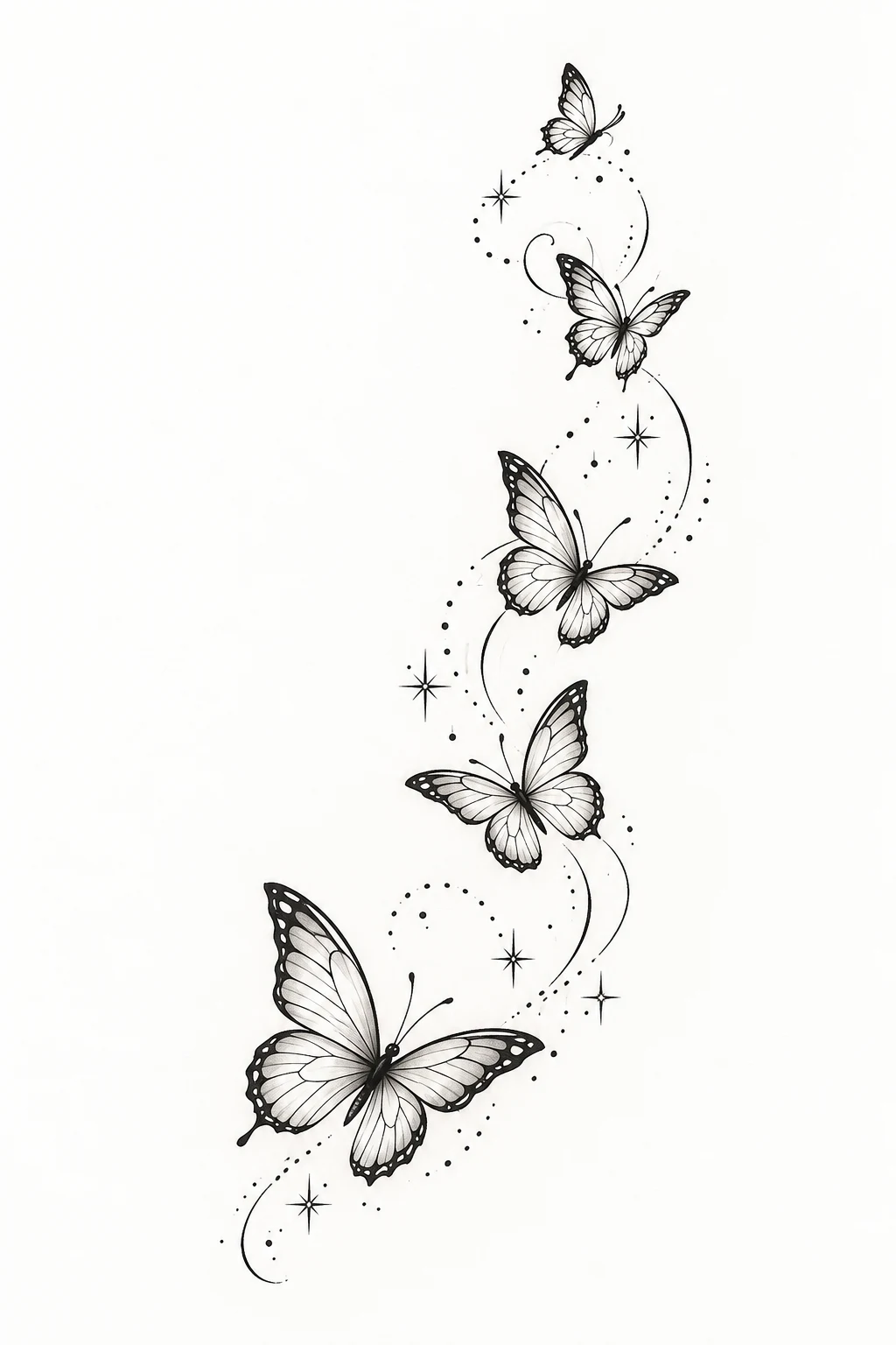 Butterfly Trail — butterfly tattoo line art style outfit