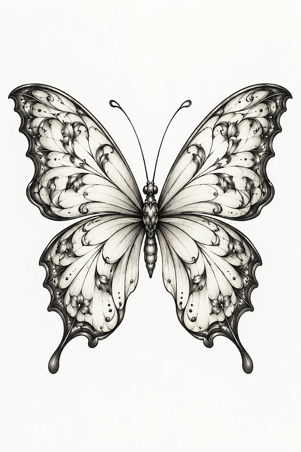Vintage-Inspired Butterfly — butterfly tattoo line art style outfit