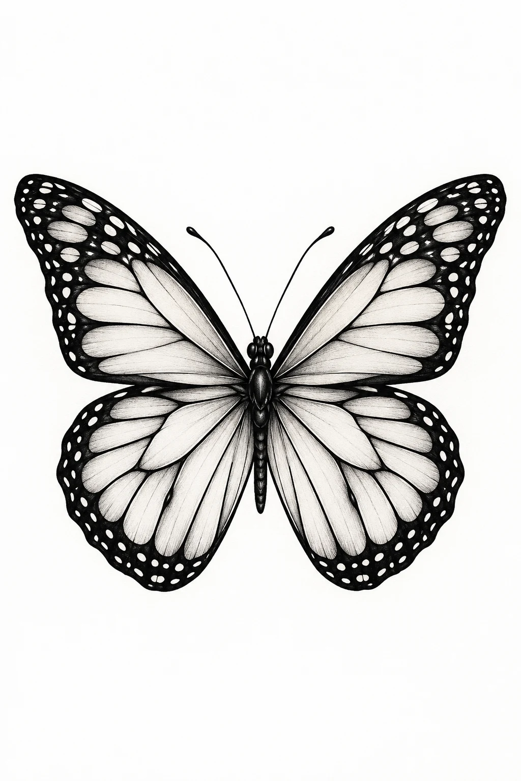Minimal Monarch Butterfly — butterfly tattoo line art style outfit