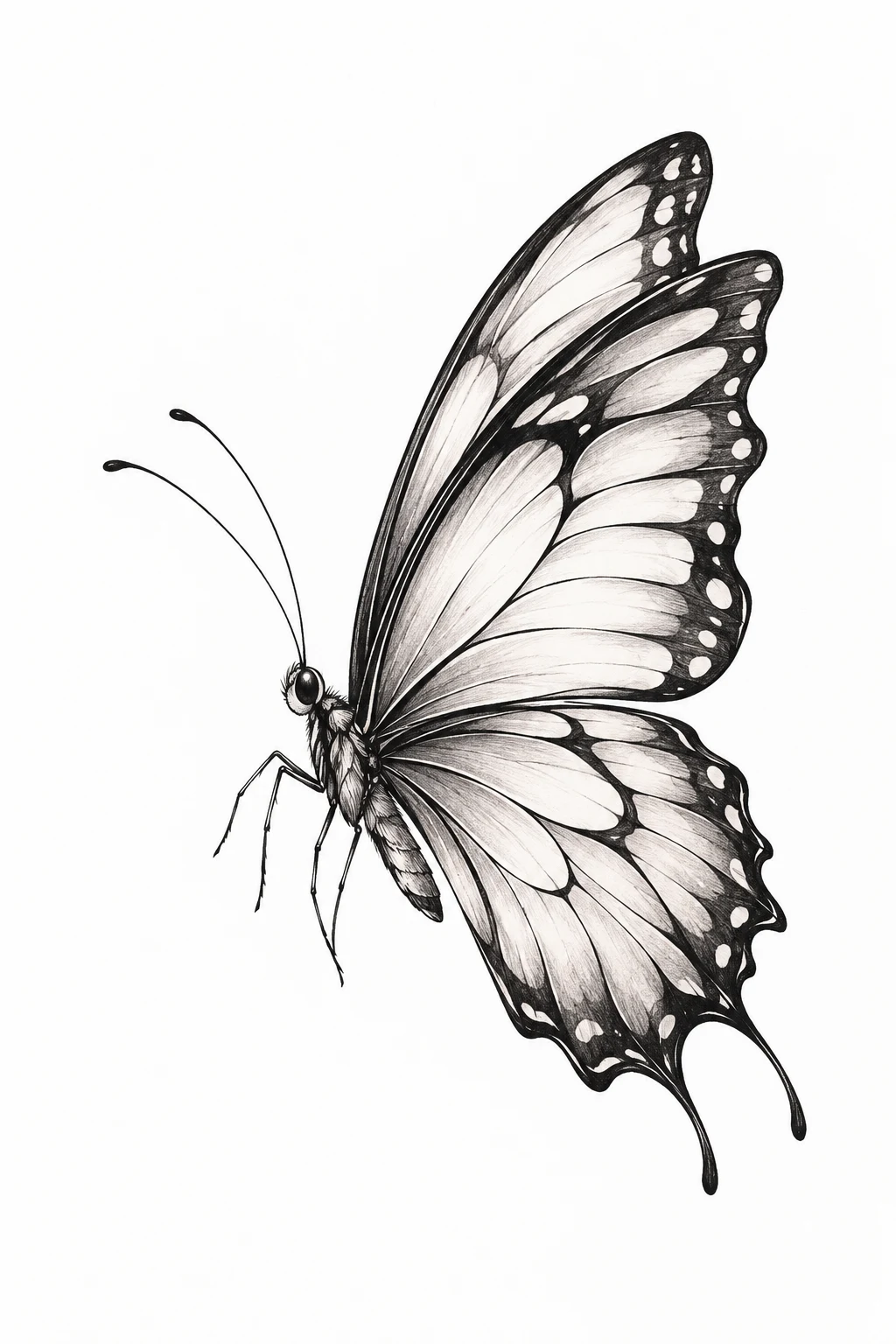 Side-Profile Butterfly — butterfly tattoo line art style outfit