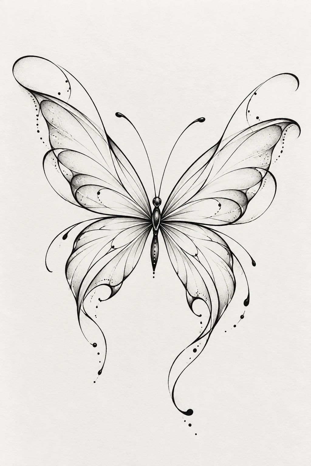 Abstract Butterfly Line Art — butterfly tattoo line art style outfit