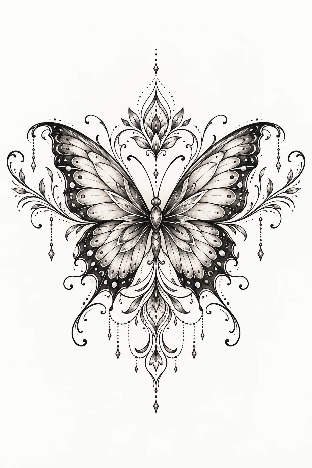 Butterfly Tattoo Lower Back With a Symmetrical Mandala — butterfly tattoo lower back style outfit