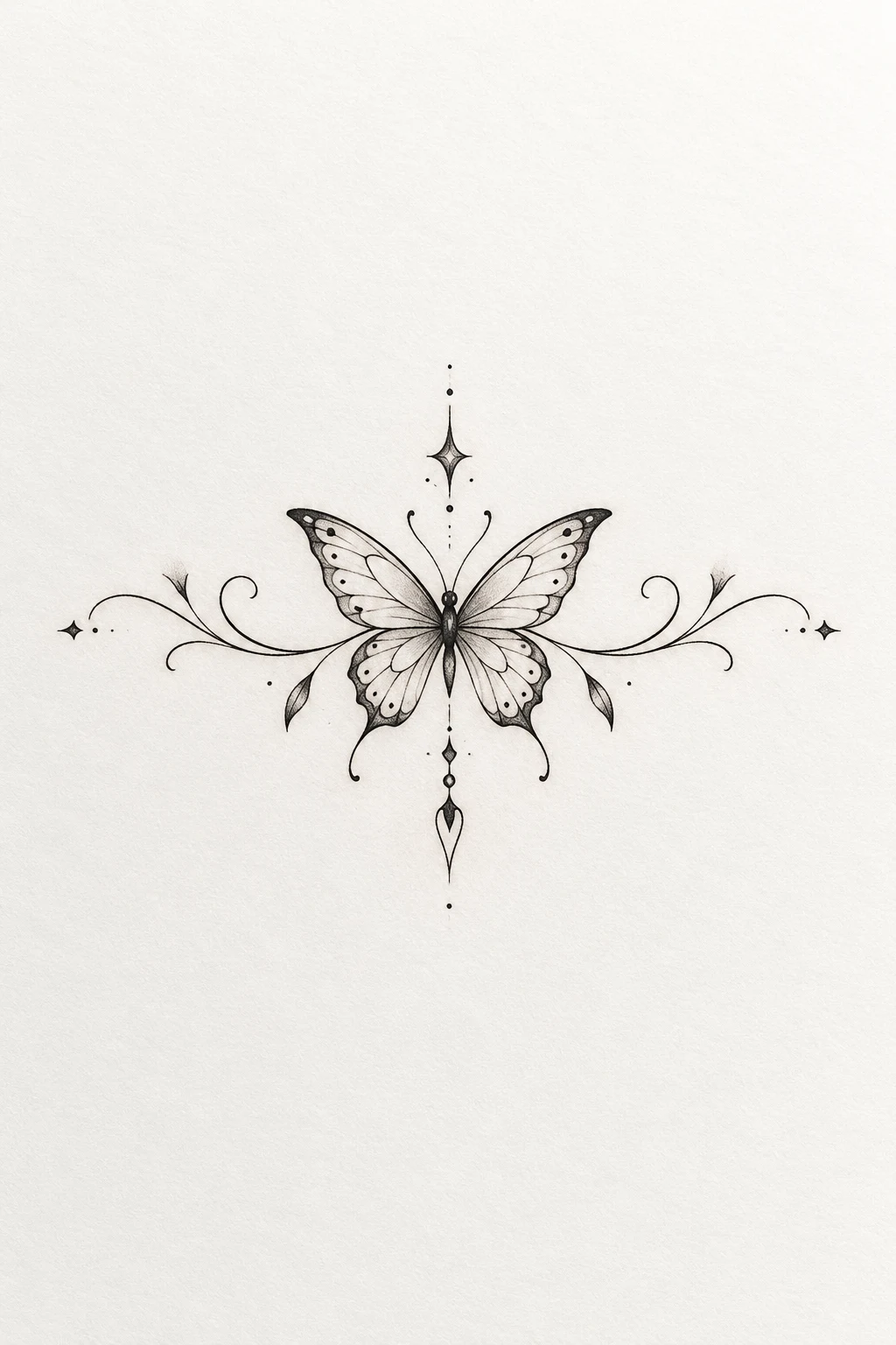 Tiny Minimalist Butterfly — butterfly tattoo lower back style outfit