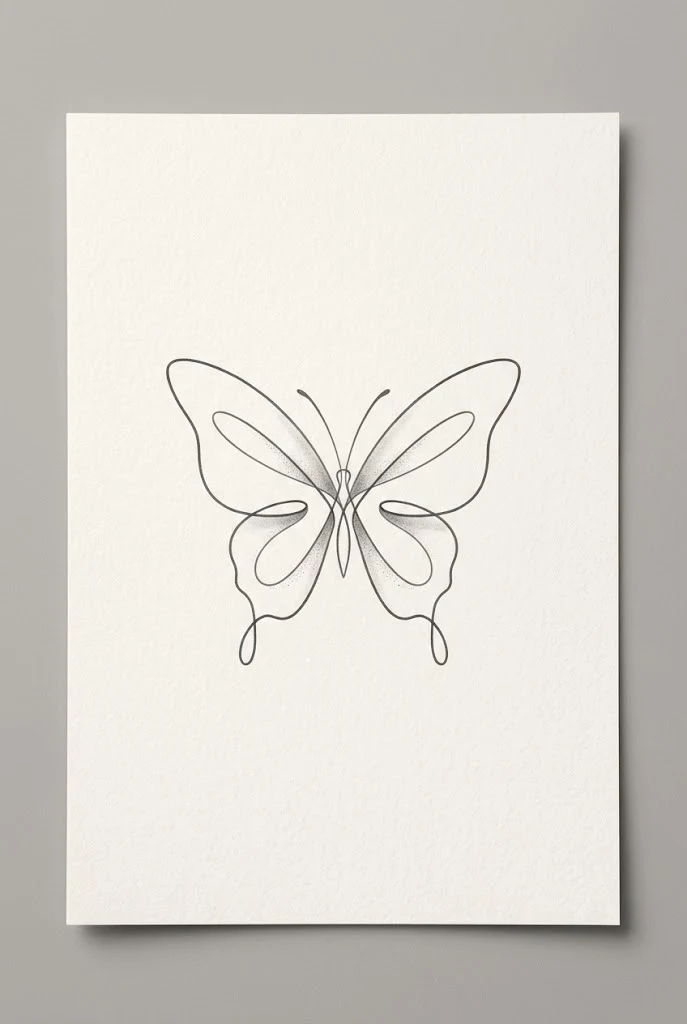 Minimalist Single-Line Contour — butterfly tattoo on chest style outfit