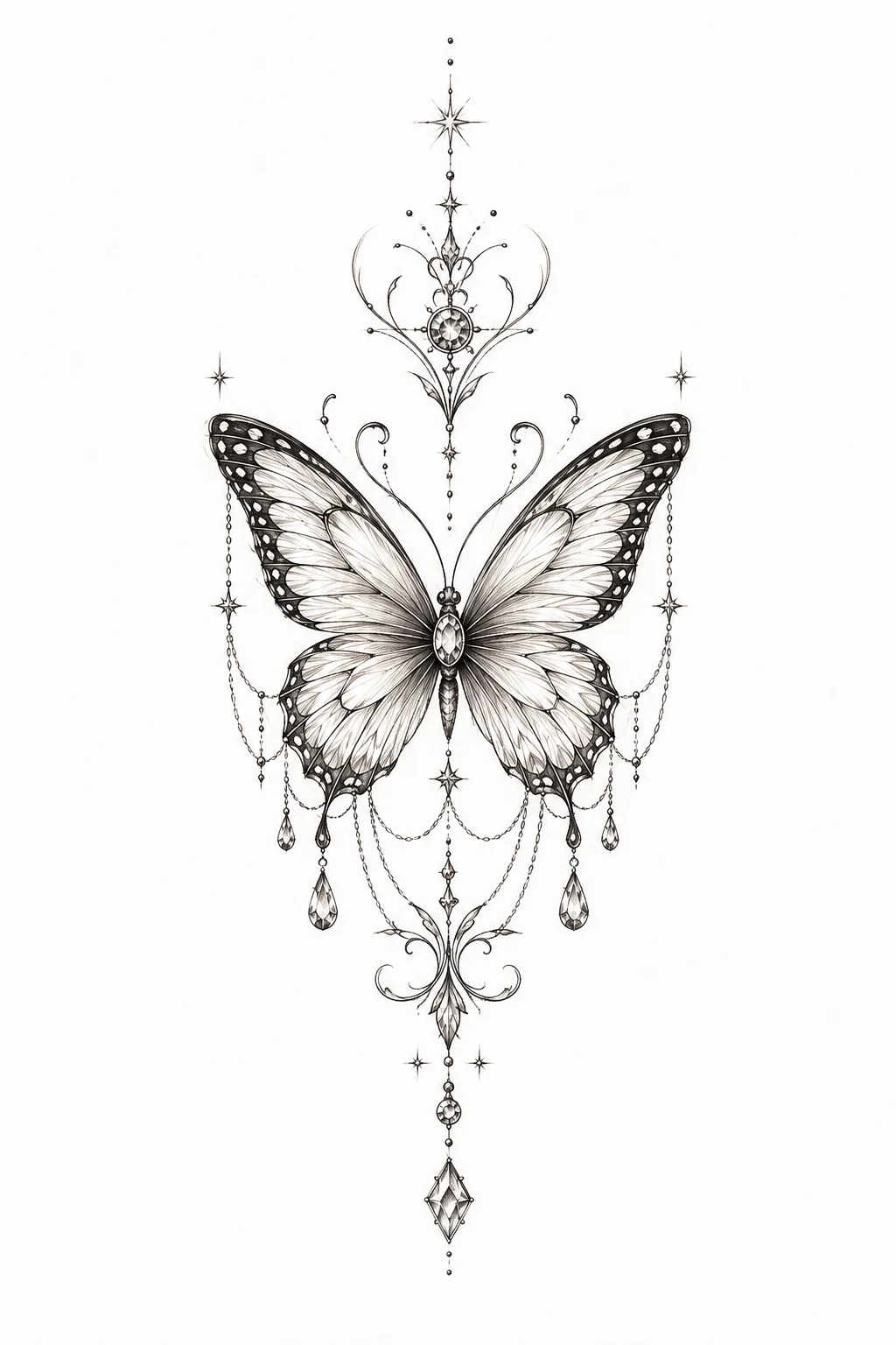 Butterfly Tattoo on Neck Female With Fine Jewelry Details — butterfly tattoo on neck style outfit