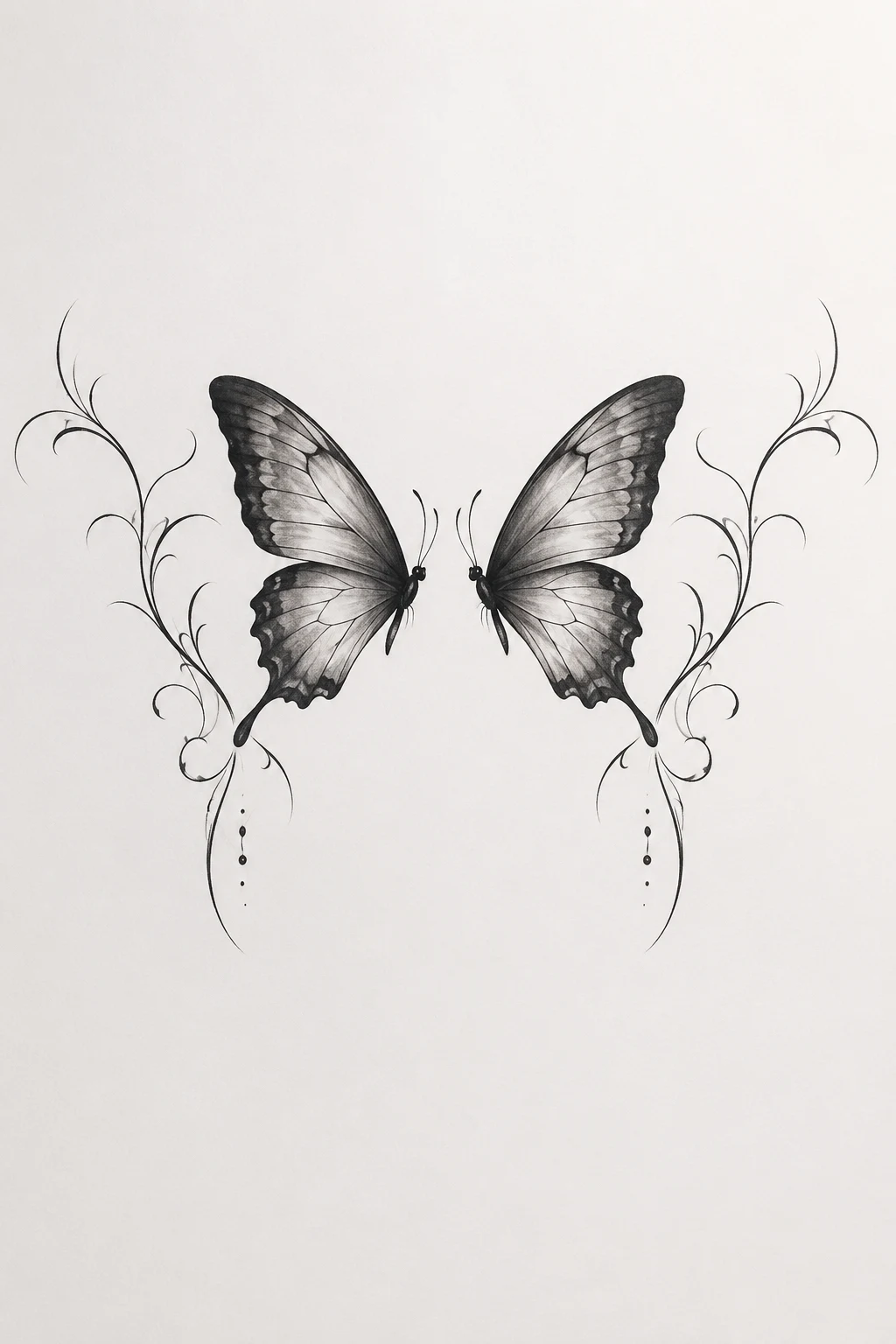 Matching Butterflies Across the Neck — butterfly tattoo on neck style outfit